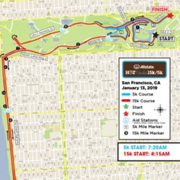 The race route for 5k and 15k. Looks simple