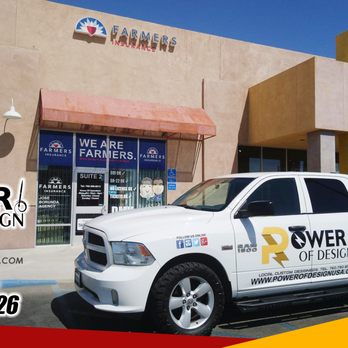Power Of Design - Custom Window Decals for Farmers Insurance Call or Text us 760-790-8526 - Graphic Design Near Me - Indio, California