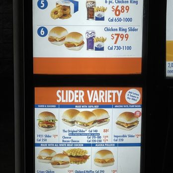 White Castle - a menu for sandwiches and sandwiches - Burgers Near Me - Louisville, Kentucky