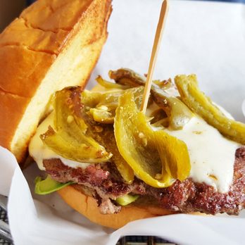 Ty's Burger House - Jalapeno Burger with roasted jalapenos - nice touch! - Burgers Near Me - Oceanside, California Ty's Burger House - Jalapeno Burger with roasted jalapenos - nice touch! - Burgers Near Me - Oceanside, California