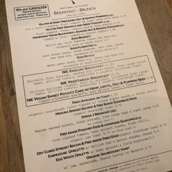 Natural Kitchen - Breakfast menu