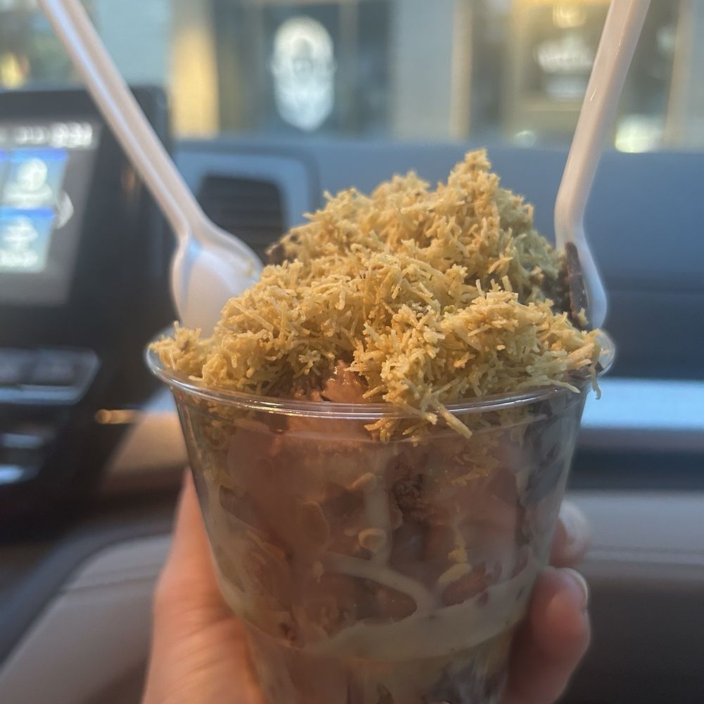 Ninety’s Dessert Bar - Dubai Chocolate Bar Sundae Cup with no pistachio creme :( - Desserts Near Me - Rock Hill, South Carolina Ninety’s Dessert Bar - Dubai Chocolate Bar Sundae Cup with no pistachio creme :( - Desserts Near Me - Rock Hill, South Carolina