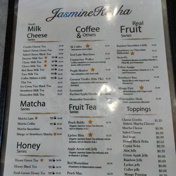Jasmine Kocha - Menu - Coffee & Tea Near Me - San Jose, California