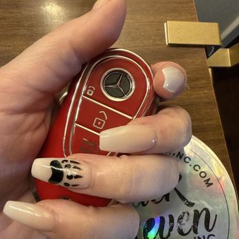 Voco Nails - Long length pink and white acrylic with hand painted Bear Paw memorial design. - Nail Salons Near Me - Broken Arrow, Oklahoma Voco Nails - Long length pink and white acrylic with hand painted Bear Paw memorial design. - Nail Salons Near Me - Broken Arrow, Oklahoma