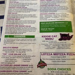 Black Cat Sports Bar and Grill - Back page menu
