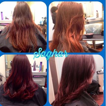 Bubbles Salon - Before and after red violet color by Saghar @ bubbles Bethesda lane - Hair Salons Near Me - Bethesda, Maryland Bubbles Salon - Before and after red violet color by Saghar @ bubbles Bethesda lane - Hair Salons Near Me - Bethesda, Maryland