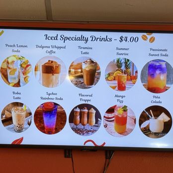 Yi's Cafe - Their specialty drink menu - Coffee & Tea Near Me - Arcadia, California