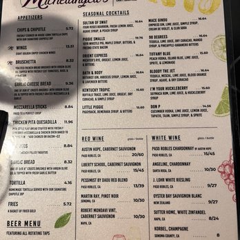 Michelangelo's Pizzeria - Bar Menu - Pizza Near Me - Clovis, California