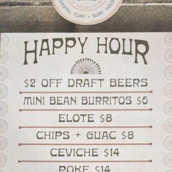 High Marea - Happy Hour menu - Seafood Near Me - Del Mar, California