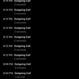 Call log proving I couldn't get through and the one time I was on hold for 5+ minutes.