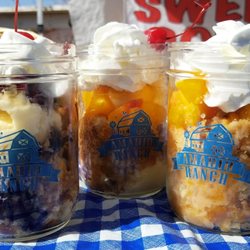 Amadio Ranch Farm Store - Warm pies with ice cream in a cute mason jar :] Peach and Blueberry pies