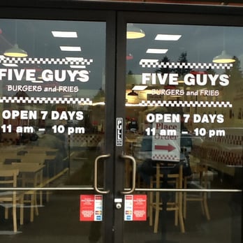 Five Guys - Front doors - Burgers Near Me - Tacoma, Washington Five Guys - Front doors - Burgers Near Me - Tacoma, Washington