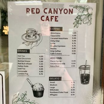 Red Canyon Cafe - Door menu - Coffee & Tea Near Me - Scottsdale, Arizona