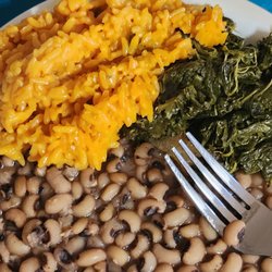 Denoris Restaurant and Catering - Bleackeyed peas Collards Sweet potatoe casserole. I really recommend the sweet potatoe casserole, taste like momma sweet potatoe pie