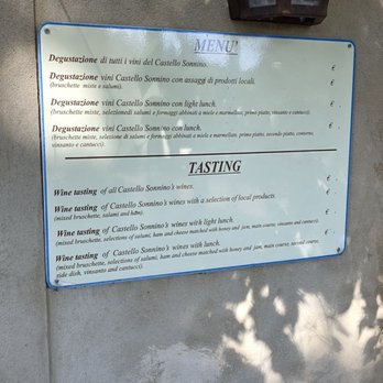 Castello Sonnino - Tasting information - Wine Tasting Room Near Me