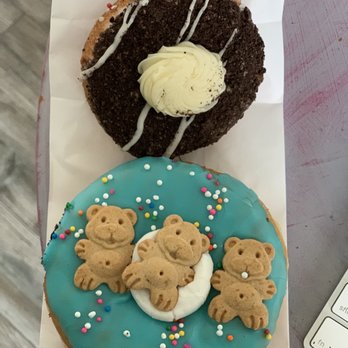 Halo Donuts - Dunkaroo donut (bottom) and Oreo cheesecake donut (top) - Desserts Near Me - Moncton, New Brunswick