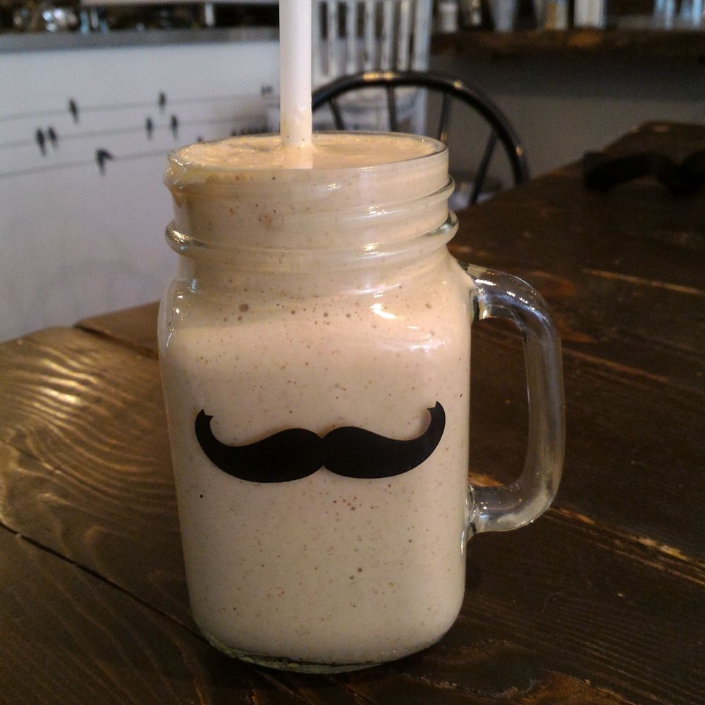 Moustache Café - Brass Monkey smoothie: banana, peanut butter, almond butter, almond milk, and honey - Cafes Near Me - Montreal, Quebec Moustache Café - Brass Monkey smoothie: banana, peanut butter, almond butter, almond milk, and honey - Cafes Near Me - Montreal, Quebec