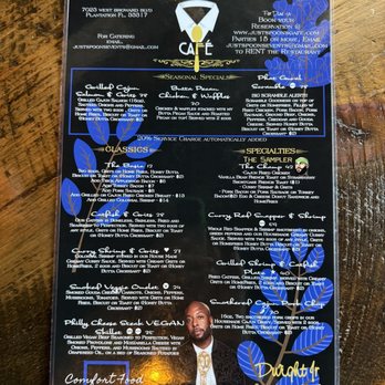 Just Spoons Cafe - Front of the menu - Comfort Food Near Me - Plantation, Florida Just Spoons Cafe - Front of the menu - Comfort Food Near Me - Plantation, Florida
