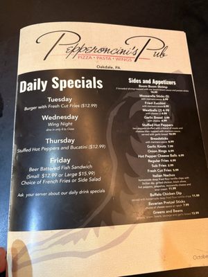 Menu photo 1 Pepperoncinis Oakdale, PA