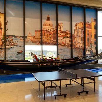 Seneca One - A gondola in the lobby with Skyway in the background. - Community Centers Near Me - Buffalo, New York Seneca One - A gondola in the lobby with Skyway in the background. - Community Centers Near Me - Buffalo, New York