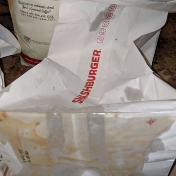 Smashburger - Be sure to bring plastic to place under your to go bag. Yikes! - Burgers Near Me - Queen Creek, Arizona