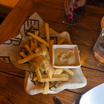 ETARU - French fries with parmesan cheese with truffle mayo $8 Not good, taste like frozen potato from bag 8 - Japanese Near Me - Hallandale Beach, Florida ETARU - French fries with parmesan cheese with truffle mayo $8 Not good, taste like frozen potato from bag 8 - Japanese Near Me - Hallandale Beach, Florida
