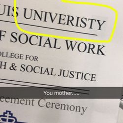 Saint Louis University - SLU misspelling on Graduation pamphlet