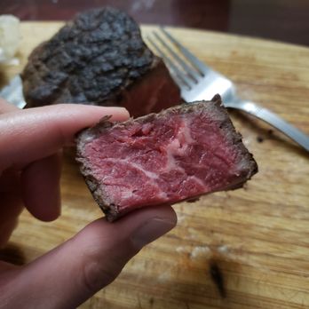 Rails Steakhouse - An actual medium rare steak from rails - Steakhouses Near Me - Towaco, New Jersey