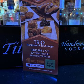 Trio Restaurant And Lounge - Front of Menu - American Near Me - Richmond, Virginia Trio Restaurant And Lounge - Front of Menu - American Near Me - Richmond, Virginia