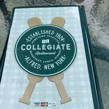 Collegiate Restaurant - two paddles on a sign - New American Near Me - Alfred, New York