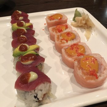 Sushi House 2 - Left: BMW roll-spicy. Not for me but hubbs said it was. Right: East Coast Roll-mellow. Probs wouldn't order these again. Too Meh. - Sushi Bars Near Me - Jacksonville, Florida Sushi House 2 - Left: BMW roll-spicy. Not for me but hubbs said it was. Right: East Coast Roll-mellow. Probs wouldn't order these again. Too Meh. - Sushi Bars Near Me - Jacksonville, Florida