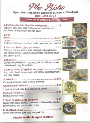 Menu photo 2 Pho Bistro Hilo, HI Menu photo 2 Pho Bistro Hilo, HI