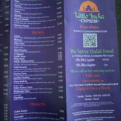 Little India Express - Updated Menu