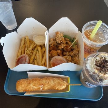 Boba Society - Cookies n cream blended, thai popcorn chicken, korean corn dog (mozzarella) - Bubble Tea Near Me - Lakeland, Tennessee Boba Society - Cookies n cream blended, thai popcorn chicken, korean corn dog (mozzarella) - Bubble Tea Near Me - Lakeland, Tennessee