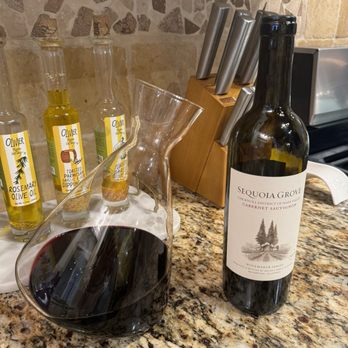 Barrel 33 - My new decanter in use with a delicious bottle from Napa Valley - Wine Tasting Room Near Me - Big Bear Lake, California