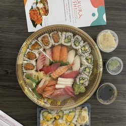 Sakura Sushi Japanese Restaurant - Party platter and mango roll