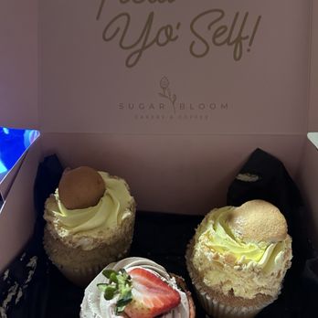 Sugarbloom Cakery And Coffee - Chocolate Strawberry Cupcake and Banana Cream Cupcake. - Coffee & Tea Near Me - Redlands, California Sugarbloom Cakery And Coffee - Chocolate Strawberry Cupcake and Banana Cream Cupcake. - Coffee & Tea Near Me - Redlands, California
