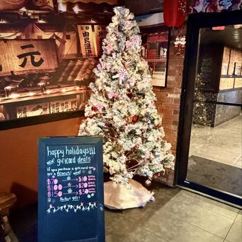 Fuji - Fun Christmas Tree in lobby! - Sushi Bars Near Me - Woonsocket, Rhode Island