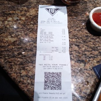 BJ's Restaurant & Brewhouse - Bill.. including hair burger!! - Pizza Near Me - Brea, California