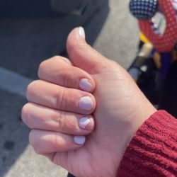 Pink and White Nails