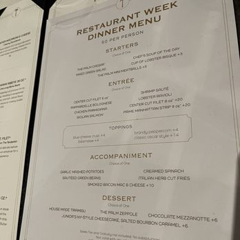 The Palm - Charlotte - Restaurant week menu - Steakhouses Near Me - Charlotte, North Carolina
