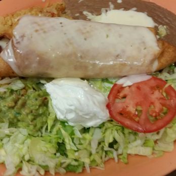 Los Mariachis - Fajitia Chimichanga  w/rice and beans - Mexican Near Me - Broken Arrow, Oklahoma