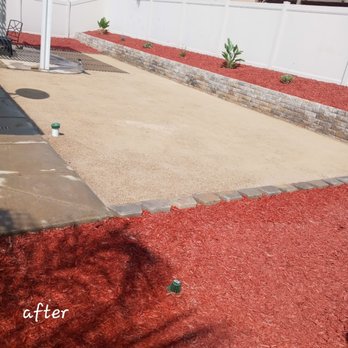 Nicolas Landscaping & Tree Service - Retaining wall done and new mulch placed - Lawn Services Near Me Nicolas Landscaping & Tree Service - Retaining wall done and new mulch placed - Lawn Services Near Me