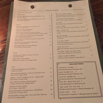 The Grocery - Cocktail menu - Southern Near Me - Charleston, South Carolina The Grocery - Cocktail menu - Southern Near Me - Charleston, South Carolina
