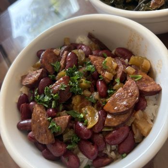 Hen & Flour - Red Beans & Rice w/ andouille sausages - Chicken Shop Near Me - Medford, Oregon Hen & Flour - Red Beans & Rice w/ andouille sausages - Chicken Shop Near Me - Medford, Oregon