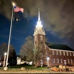 First Church of Christ In Wethersfield - The church in mid December 2020 around the holidays at night