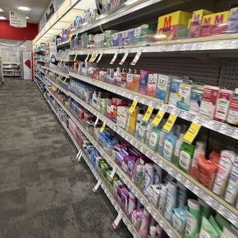 CVS Pharmacy - Shelves stocked with various over-the-counter medicines and health products at CVS Pharmacy in Austin, TX. - Drugstores Near Me - Austin, Texas