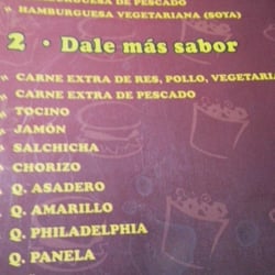 Hugo´s Burguer - Carta de Hugo´s Burguer.