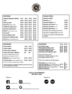 Menu photo 1 It's Coffee Time Añasco, PR Menu photo 1 It's Coffee Time Añasco, PR