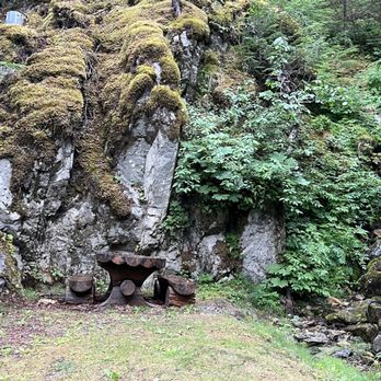 Chilkoot Trail Outpost - Waterfall behind Cabin 3 - Bed & Breakfast Near Me